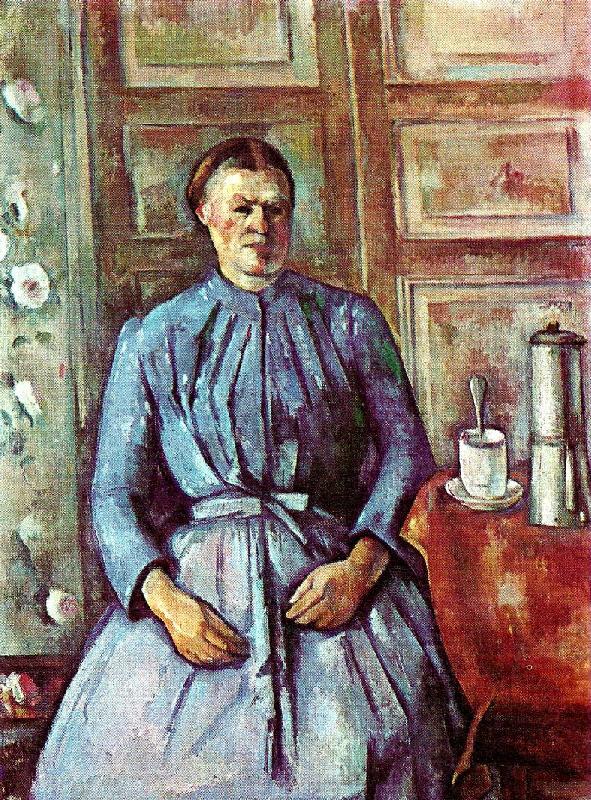 Paul Cezanne kvinna med kaffekanna Norge oil painting art